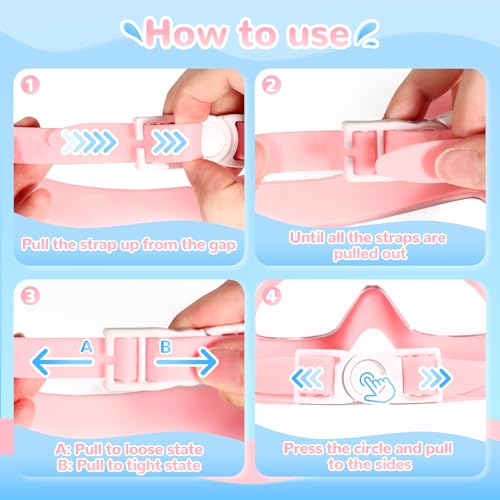 Swimming Goggles for Kids Ages 6-14 - Pink & Blue