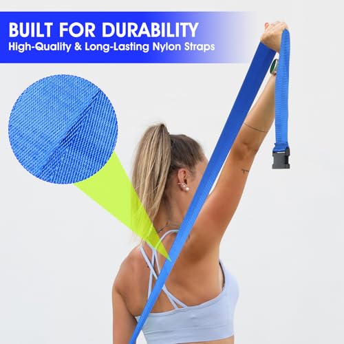 CIATBYYJ Blue Physical Therapy & Yoga Stretch Strap - Adjustable Mobilization Belt