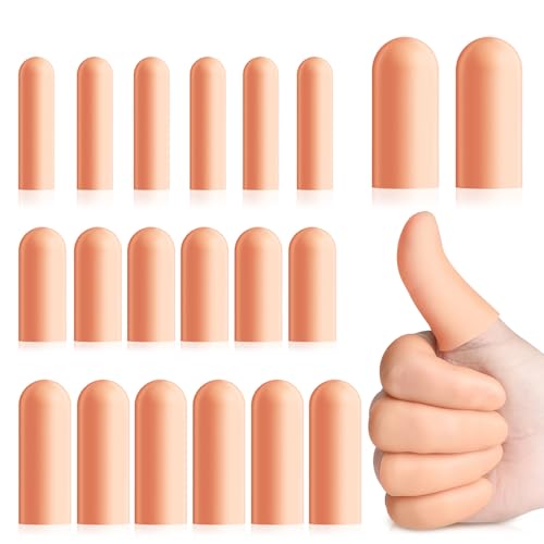 20 Pcs Silicone Gel Finger Protectors - Multi-Size Fingertip Covers