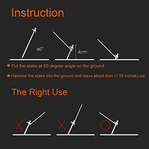 7-Inch Plastic Tent Stakes 10-Pack Heavy Duty, Rust-Proof Canopy Anchors for Camping