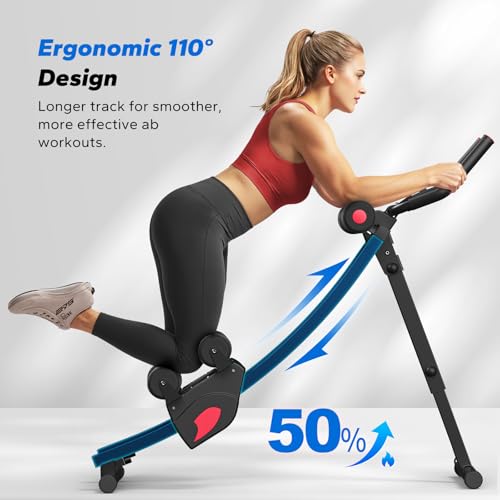 Adjustable Ab Trainer Machine for Core Workout - Black & Red