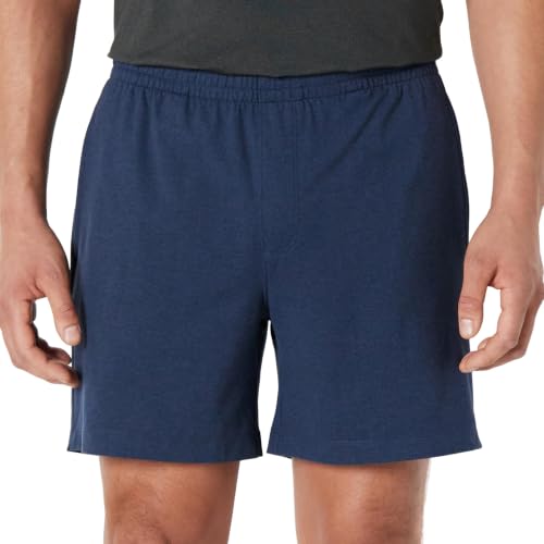 Amazon Essentials Men's Supersoft 6-Inch Relaxed-Fit Athletic Shorts - Medium Space Dye Navy