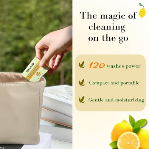 Paper Soap Sheets - 360 Pcs Travel Hand Soap in Lemon, Coconut, Blueberry Scents