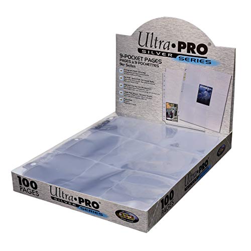 Ultra PRO Solid Silver Series 11-Hole Punch Pages for Trading Cards - 100 Pages