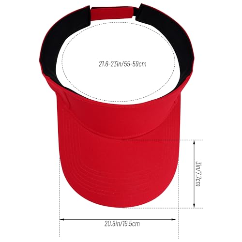 Sport Sun Visor Hat - One Size Red for Men & Women