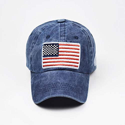 Men's American Flag Baseball Cap - Adjustable One Size Navy
