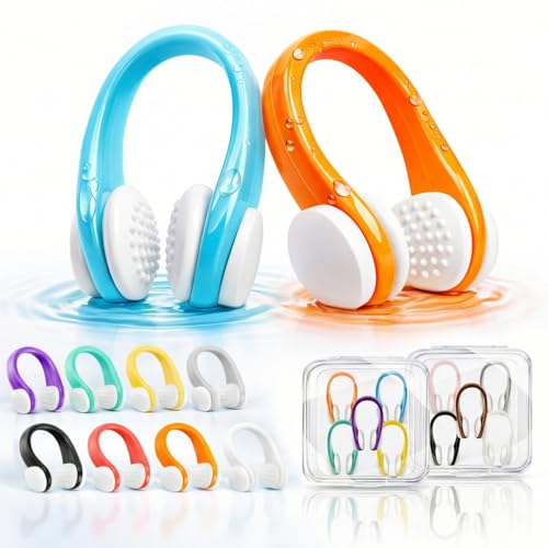 10-Pack Silicone Swimming Nose Clips - Waterproof Swim Plugs - Multi-Color 25