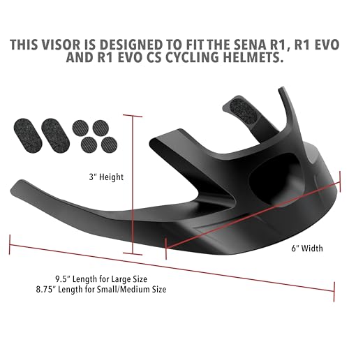 Sena R1 Series Cycling Helmet Visor - Black, Large Fits R1 EVO & More