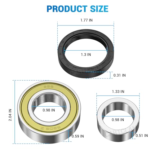 CartClan Set of 2 Golf Cart Rear Axle Bearing Bushing & Oil Seal Kit for Club Car 1986-2014