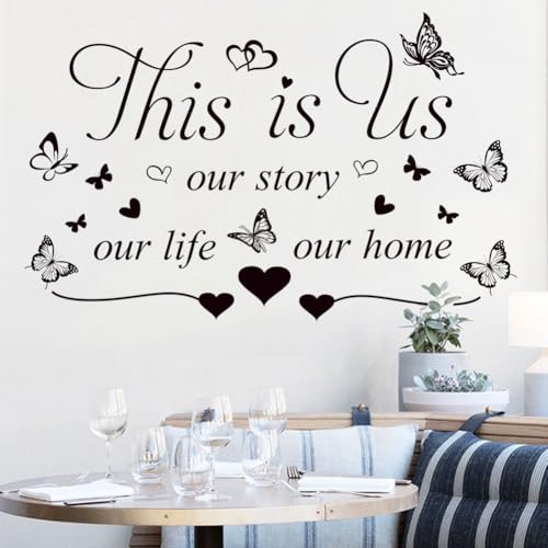 Inspirational Quote Wall Decals - This is us, a Little bit of Crazy, Loud Whole lot of Love - Home Decoration Murals for Living Room, Bedroom Wall Decor