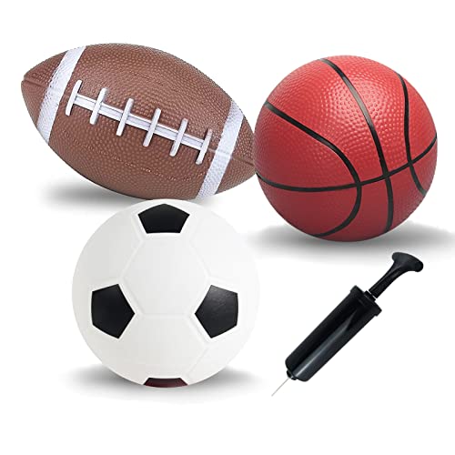 Soccer Basketball Football Small Sports Bouncy Balls with Hand Pump