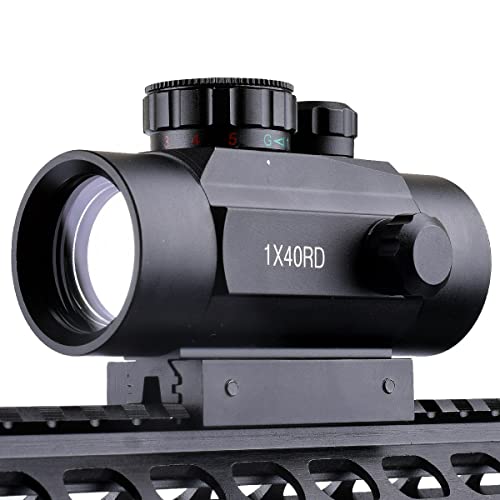 CTOPTIC 1x40mm Red Green Dot Sight with Mount Rails for Rifles, Black