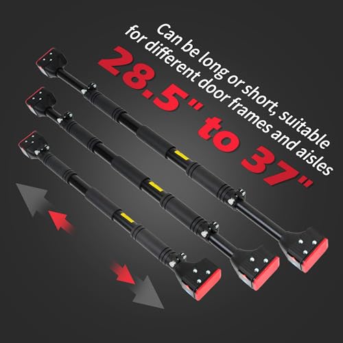 Adjustable Pull-Up Bar for Door Frame - Black, 28.3"-37.8"