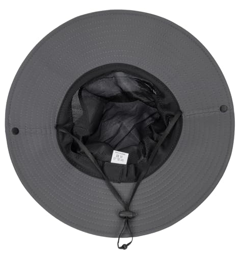 Wide Brim Sun Hat for Men & Women - Medium Dark Grey