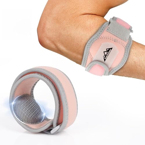 Adjustable Elbow Brace for Sports - Compression Support - Pink (1 Pack)