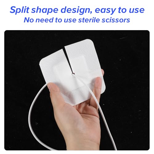 15 Pcs Split Adhesive Feeding Tube Bandages - Sterile Catheter Covers