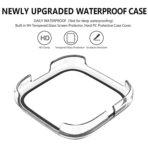 Fitbit Versa 2 Screen Protector - HD Tempered Glass Case - Transparent