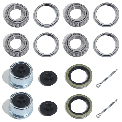 LUXTRKSTO 2 Sets L44649 Trailer Hub Bearings Kits for 2000 lb 1-1/16" Axle - Compatible with EZ-Lube Axle, Includes Bearings, Races, Seals, and Hardware