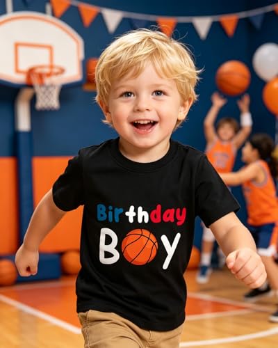 Birthday Boy Shirt for Toddler - Basketball 4T Short Sleeve Tee