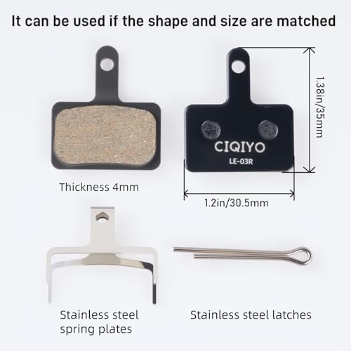 Bike Brake Pads - 4 Pairs Semi-Metallic Black, High-Quality Materials