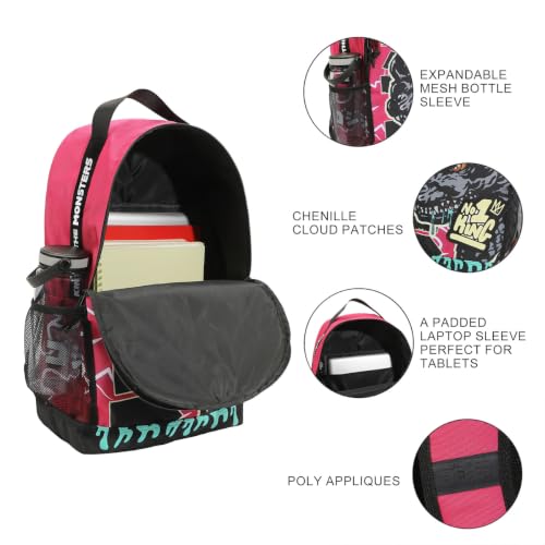 Godzilla Large Graphic Pink Backpack with Laptop Sleeve - Bioworld