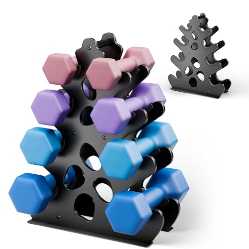 4 Tier Dumbbell Rack - Space-Saving Weight Stand for Home Gym