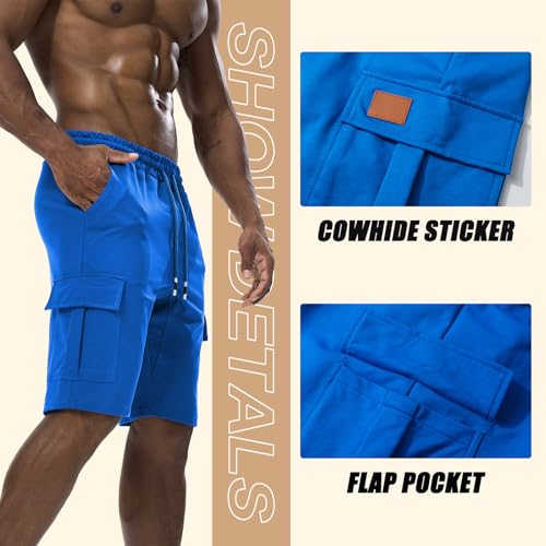 Men's Casual Cargo Shorts with Drawstring and Pockets