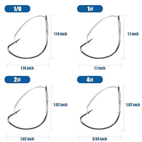 Weedless Wacky Rig Hooks - 25pcs Stainless Steel Bass Fishing
