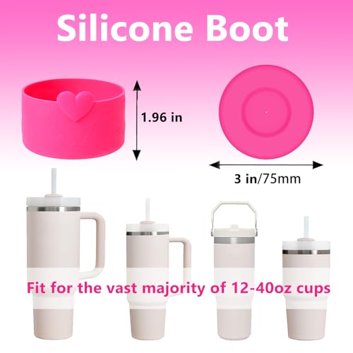 Silicone Accessories Set for Stanley Cup - 7PCS Rose