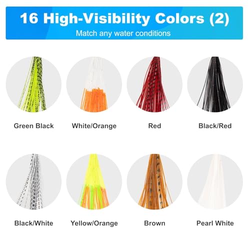 16-Color Silicone Fishing Lure Skirt Legs - Fly Tying Material