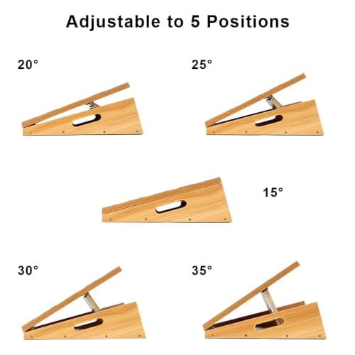 Extra-Large Wooden Slant Board - 5 Adjustable Angles for Stretching