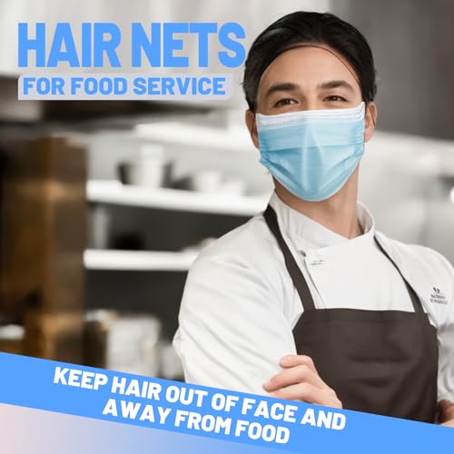 LEOBRO Black Hair Nets, 60 pcs Hair Nets for Food Service Workers, Invisible Nylon Hair Nets for Women and Men, Hairnets for Buns, 24 inches