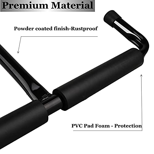 Overhead Garage Storage Hooks Rack Ceiling Mounted, Heavy Duty Utility Hooks Ladder Hangers for Pipe, Lumber, Fishing Rod and Ski Board | 4 Pack Black