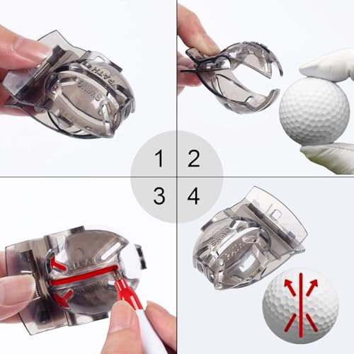 2 Pack Golf Ball Line Liner Marking Tool - Green & Black