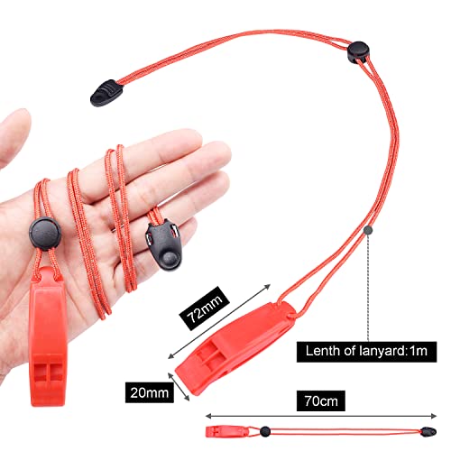 Emergency Whistles - 5 Pack Loud Survival Whistles with Reflective Lanyard