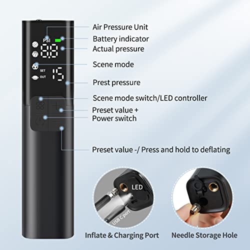 Electric Ball Pump with Deflation & Accurate Pressure Gauge