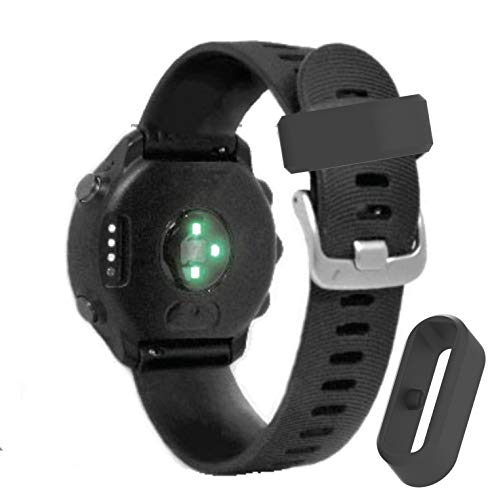 Silicone Fastener Ring for Garmin Watches - Black & Black