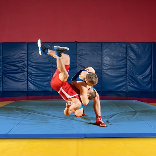 Folding Gymnastics Mat - Blue 10x4 Feet, 2-Inch Thick for Tumbling, Yoga, Pilates