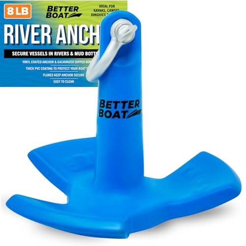 Better Boat 8 lb Vinyl-Coated River Anchor for Kayaks Canoes Dinghies & Jet Skis - Small Boat Use