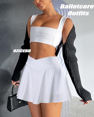 OZICERD 2 Piece Tennis Skirt Set White Small – Pickleball/Golf Lightweight Skort