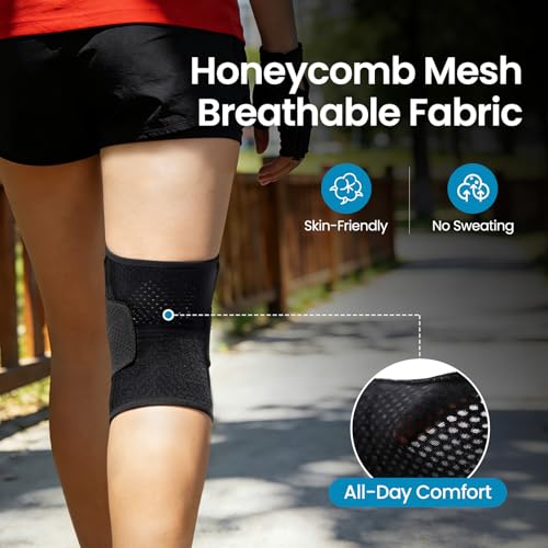 Galvaran Knee Brace with Side Stabilizers XX-Large Black – Breathable Adjustable Support for Men & Women