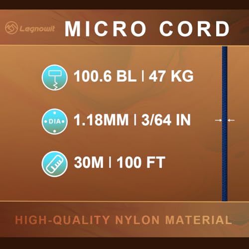 Micro Paracord - 1.18mm x 100ft - Blue