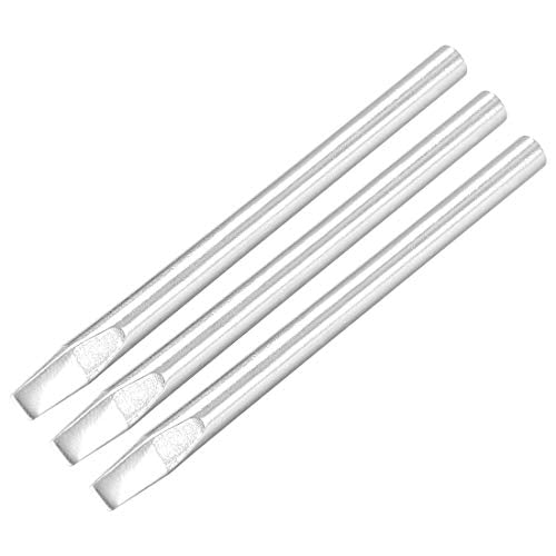uxcell 68mm Lead-free Soldering Iron Tip Replacement 3.8mm Width Solder Tip Welding Equipment for Soldering Silver 40W 3pcs