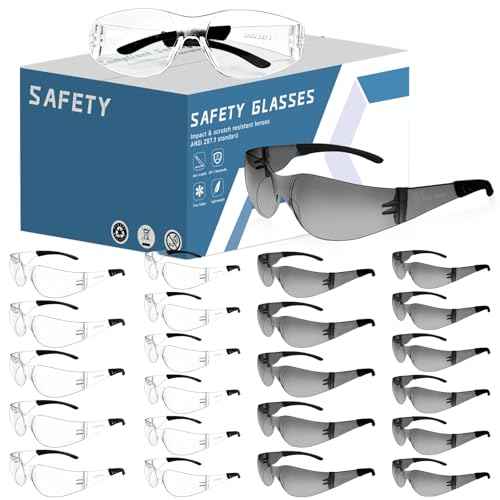Clear Safety Glasses Bulk of 24,ANSI Z87.1 Impact Resistant Lens Eye Protection for Lab,Construction