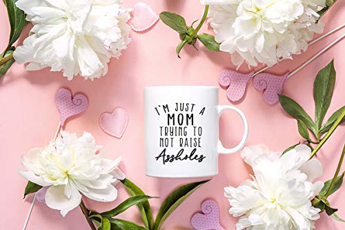 Funny Ceramic Coffee Mug - I'm Just a Mom - 11 oz Gift for Mom