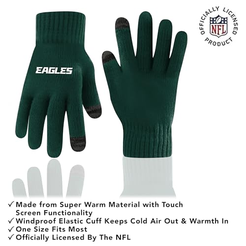 Philadelphia Eagles Winter Beanie & Touch Screen Gloves Set - One Size