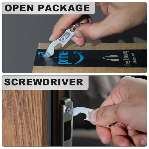 Leaf Pond 3-Pack Stainless Steel Bottle Opener Keychains with Pry Bar & Can Opener