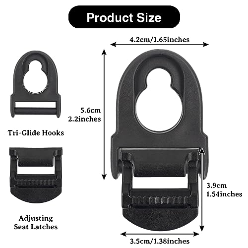 Kayak Seat Clips and Hooks - 4 Sets, One Size Replacement Parts