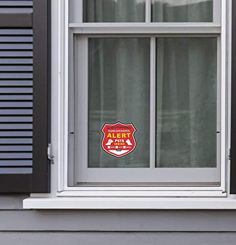 Pet Alert Stickers Set - Emergency Rescue Window Decals & Cards