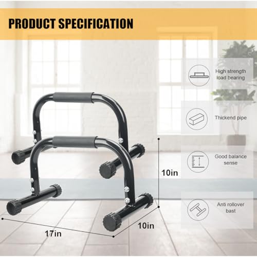 Push Up Bars for Strength Training - Parallettes in Black